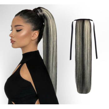 Coada de Par cu Bentita DeLuxe Balayage #1B/Light Grey